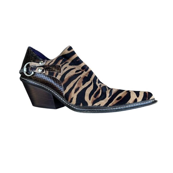 Donald J. Pliner Western Couture Collection Tiger Print Ankle Booties Size 8 M - Picture 1 of 11